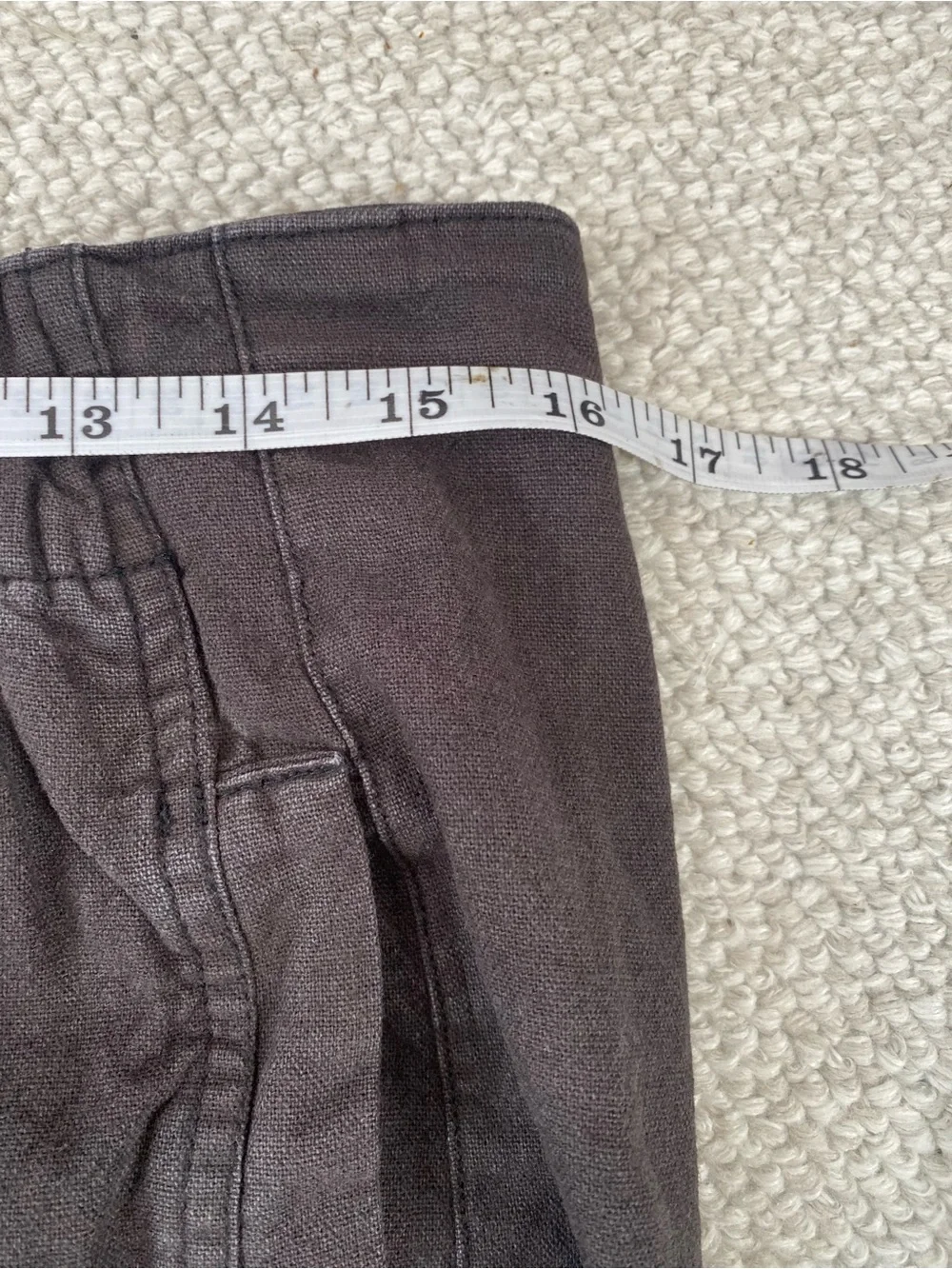 Free People Day’s End Linen Blend Wide Leg Pull On Pants Charcoal L NWOT
